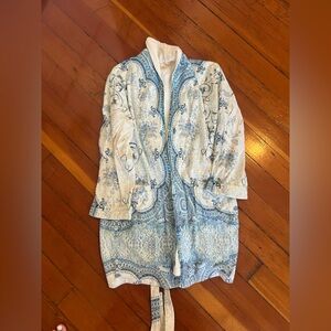 Blue and White bathrobe
